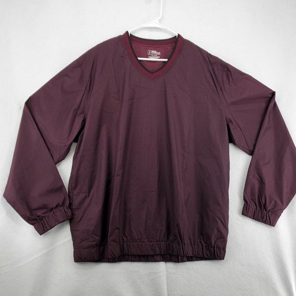 PGA Tour Shirt Men's V-Neck Pullover Long Sleeve Plaid Red Extra Large - Picture 7 of 12